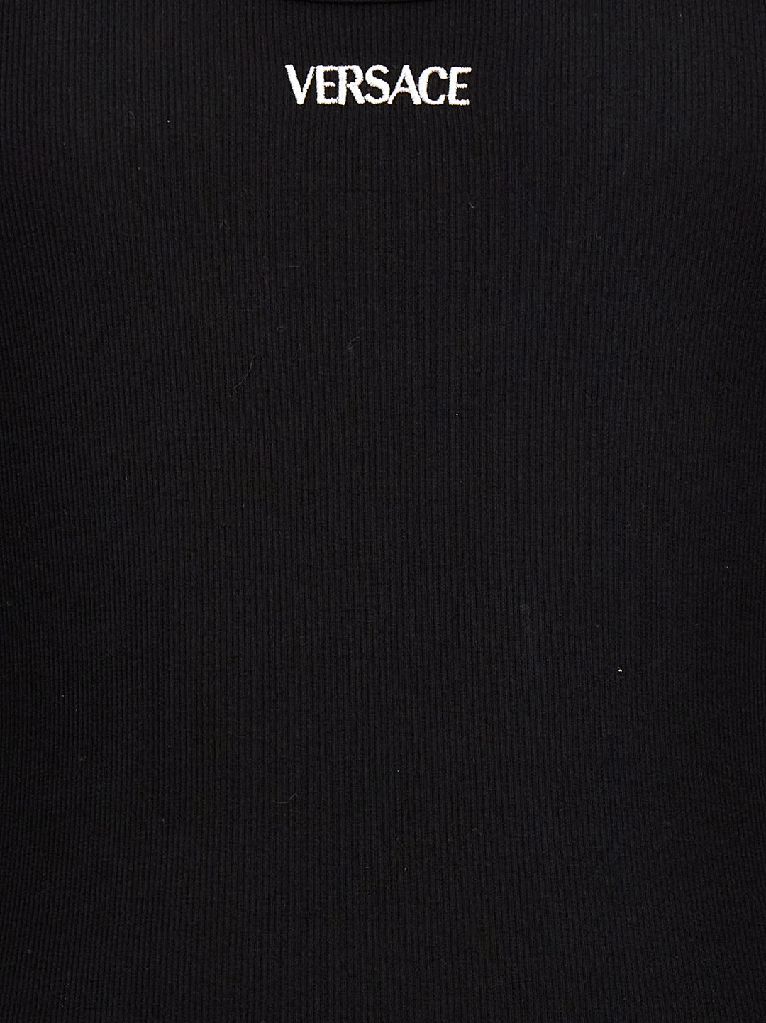 Versace Black Cotton Sleeveles T-Shirt