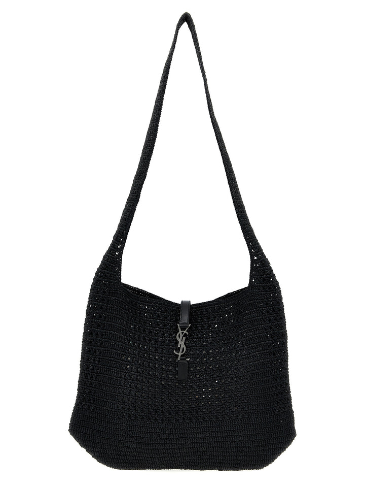 Saint Laurent Black Raffia Tote Bag