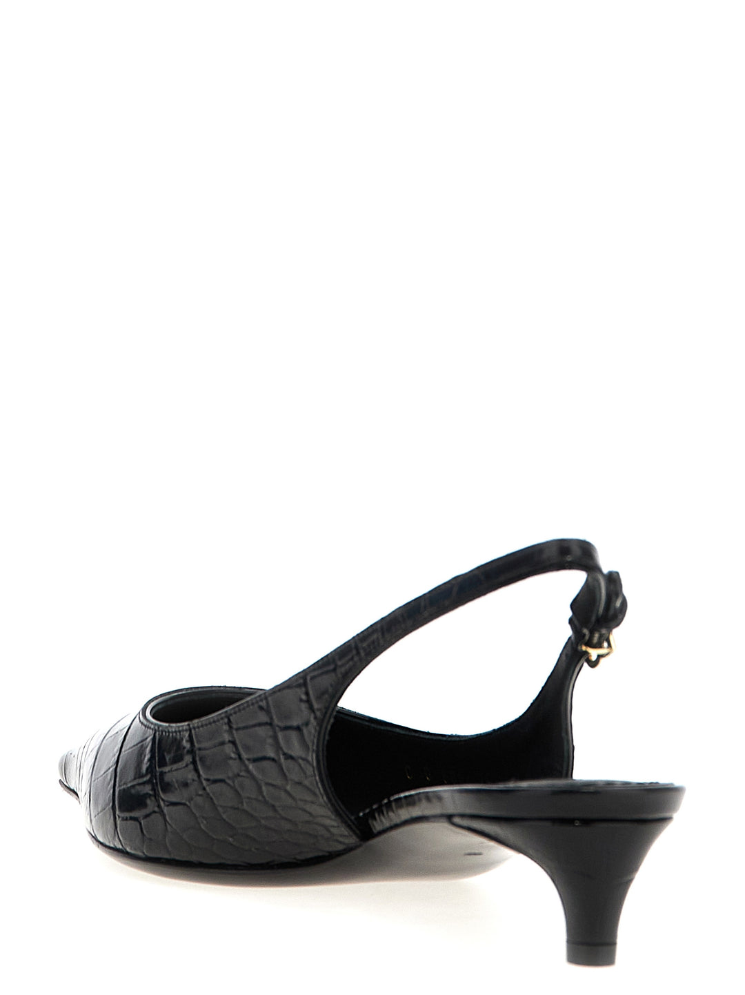 Dolce & Gabbana Black Calfskin Mid Heel Pumps