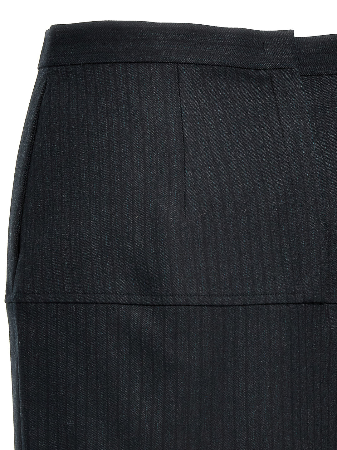 Fendi Gray Virgin Wool Midi Skirt