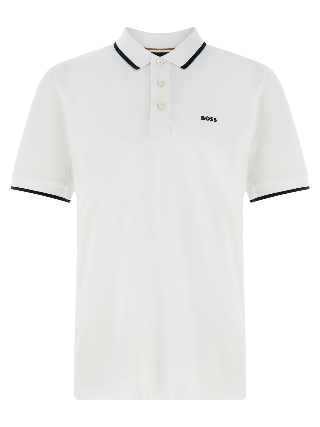 Hugo Boss White Cotton Polo Shirt