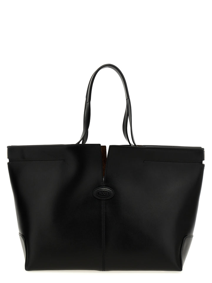 Tod's Black Calfskin Tote Bag