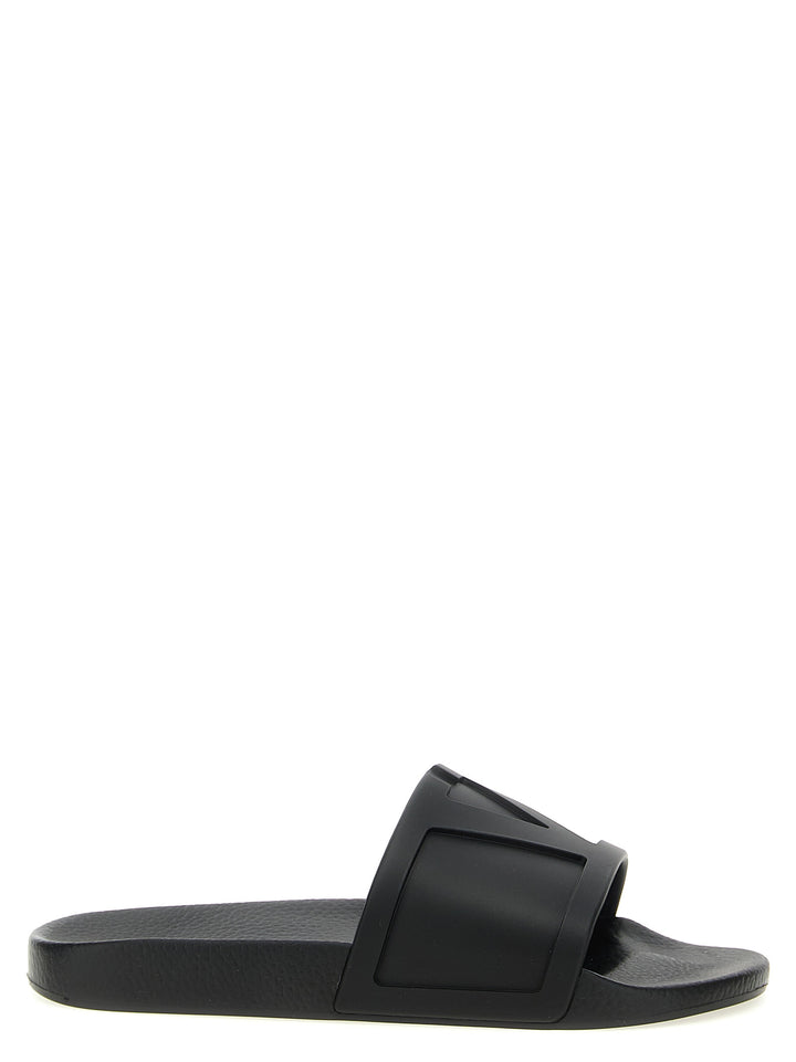 Valentino Garavani Black Plastic Slides