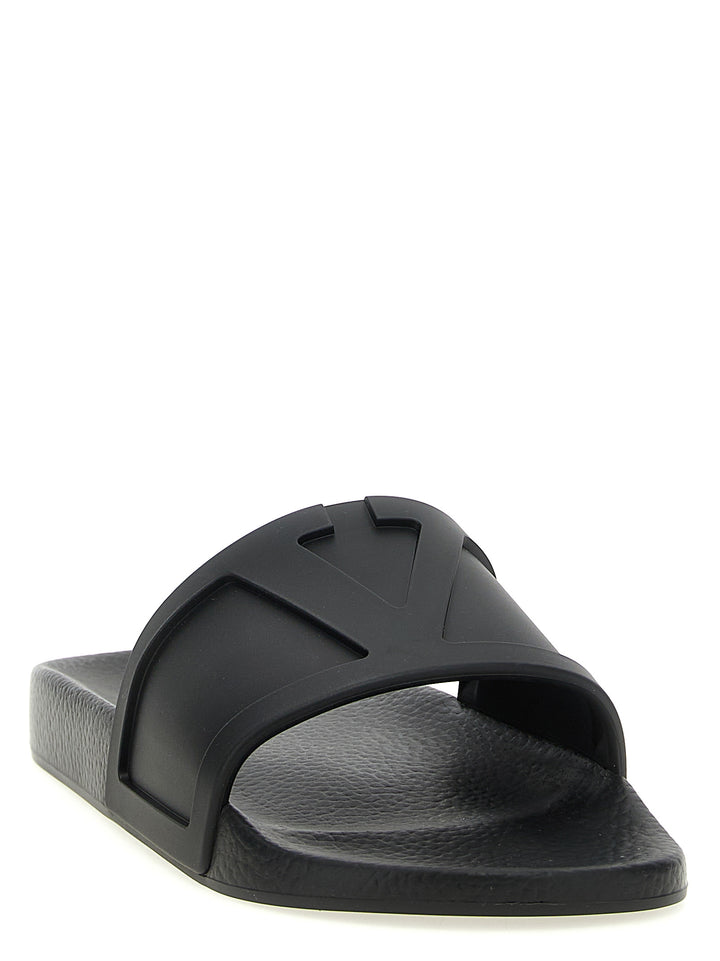 Valentino Garavani Black Plastic Slides