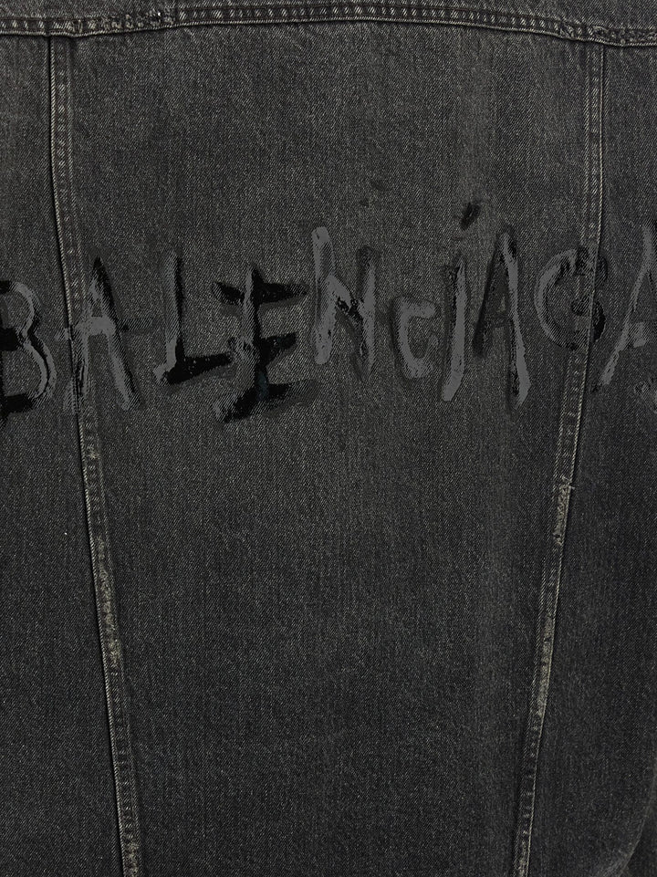 Balenciaga Gray Cotton Denim Jacket