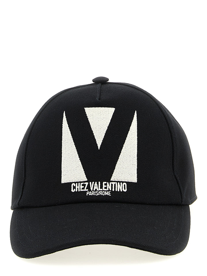 Valentino Garavani Black Cotton Cap (Baseball Hat)