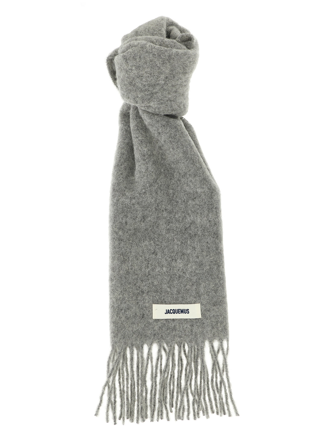 Jacquemus Gray Alpaca Leather Foulard