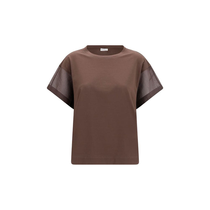 Brunello Cucinelli Brown Cotton T-Shirt