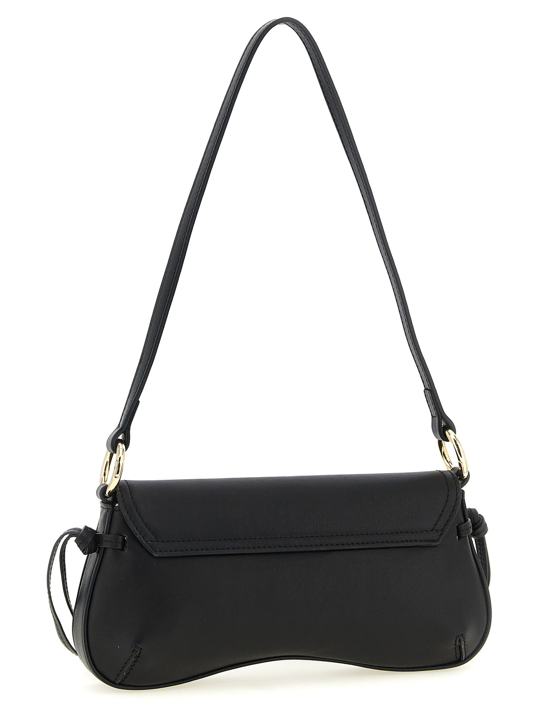 Twinset Black Leather Shoulder Bag