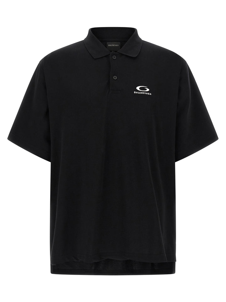 Balenciaga Black Cotton Polo Shirt