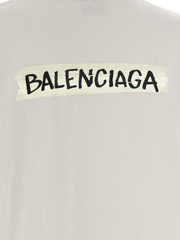Balenciaga Gray Cotton T-Shirt