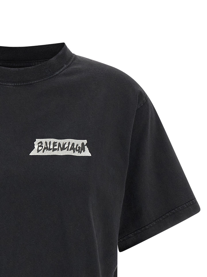 Balenciaga Black Cotton T-Shirt