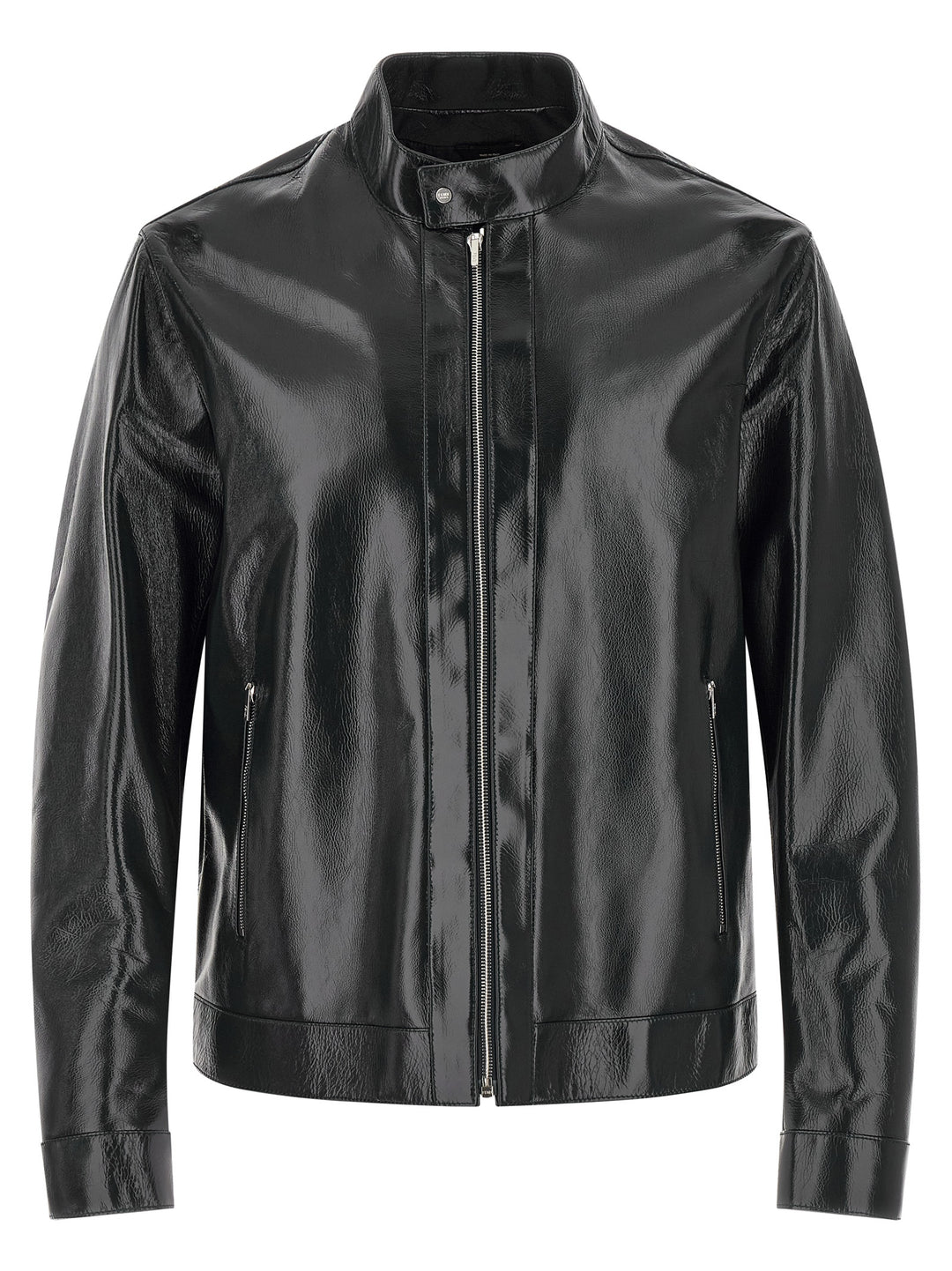 Fendi Blue Lamb Leather Leather Jacket