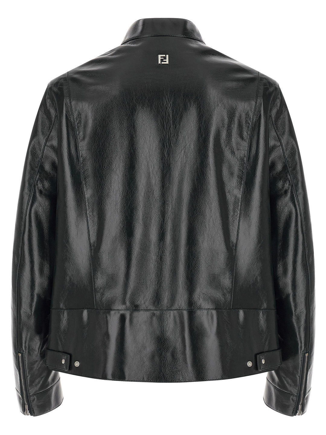 Fendi Blue Lamb Leather Leather Jacket