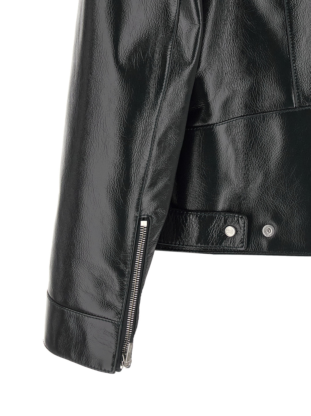 Fendi Blue Lamb Leather Leather Jacket
