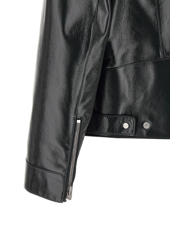 Fendi Blue Lamb Leather Leather Jacket