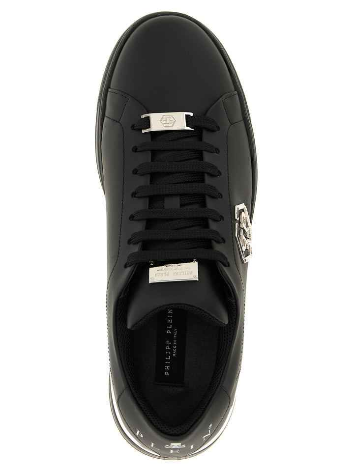 Philipp Plein Black Calfskin Low Top Sneakers