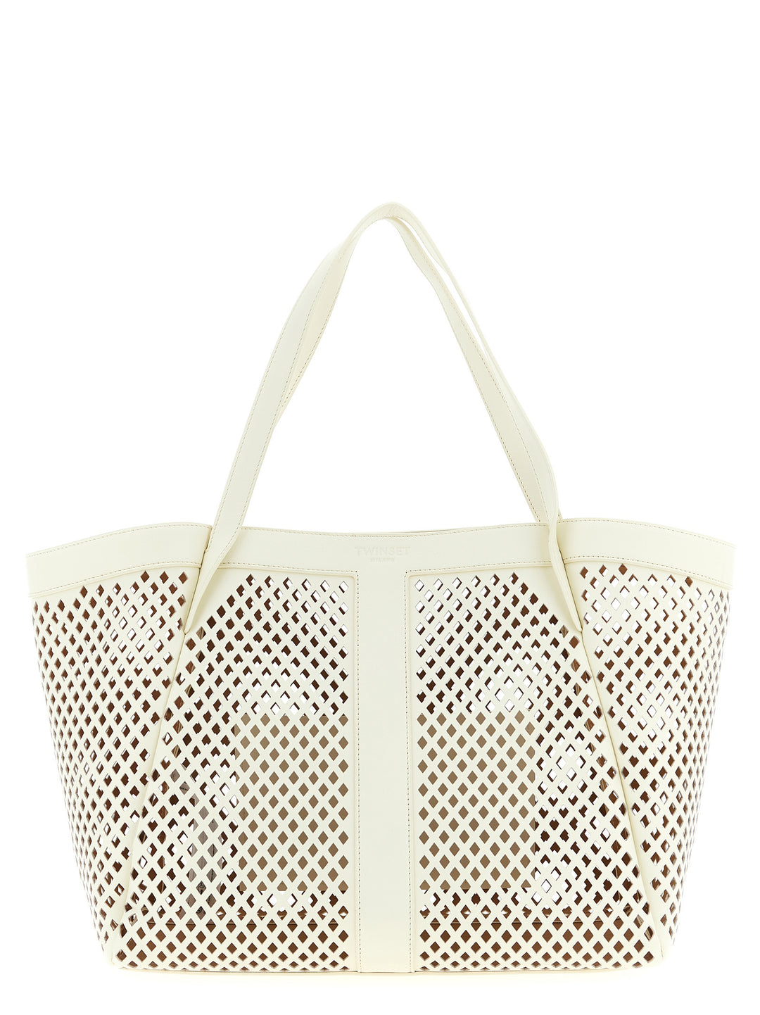Twinset White Leather Tote Bag