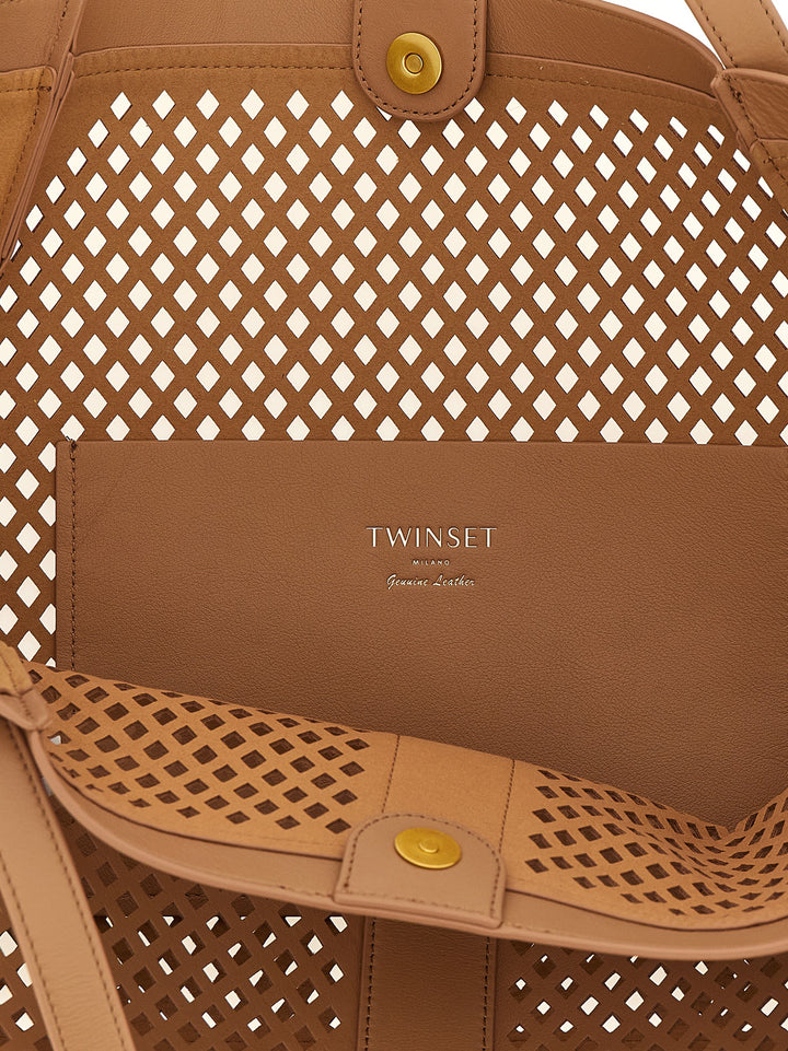 Twinset Brown Polyethylene Tote Bag