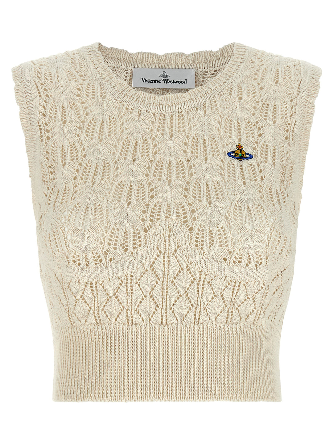 Vivienne Westwood Beige Cotton Sleeveles T-Shirt