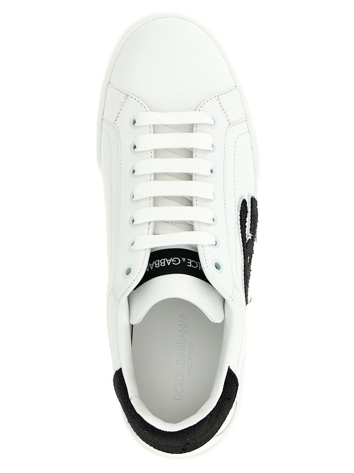 Dolce & Gabbana Bicolor Calfskin Low Top Sneakers