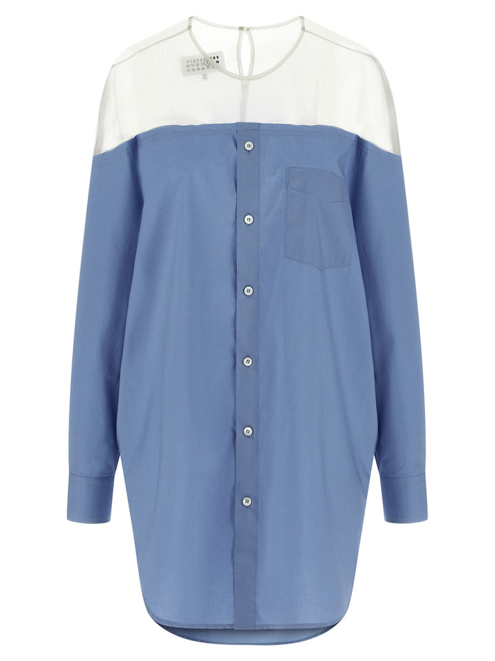 MM6 Maison Margiela Blue Cotton Blouse