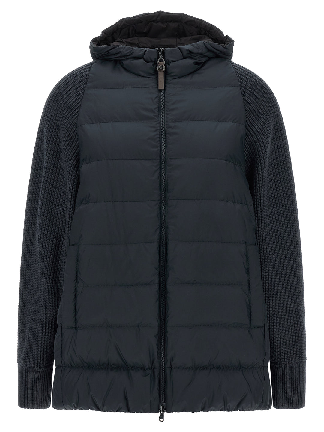 Brunello Cucinelli Blue Polyester Full-Length Jacket