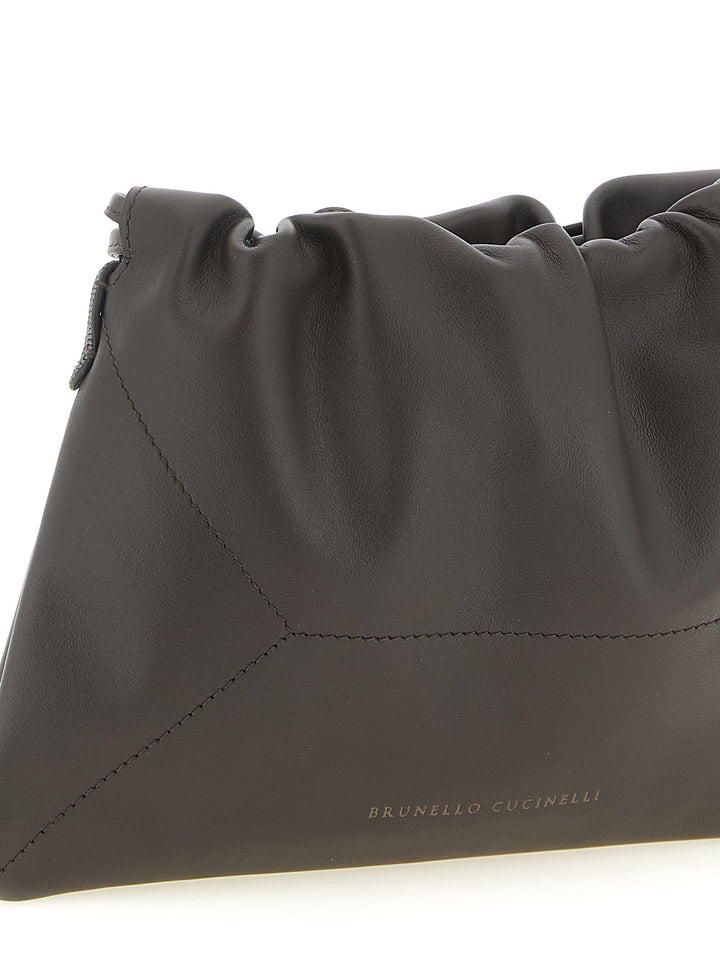 Brunello Cucinelli Brown Calfskin Clutch Bag
