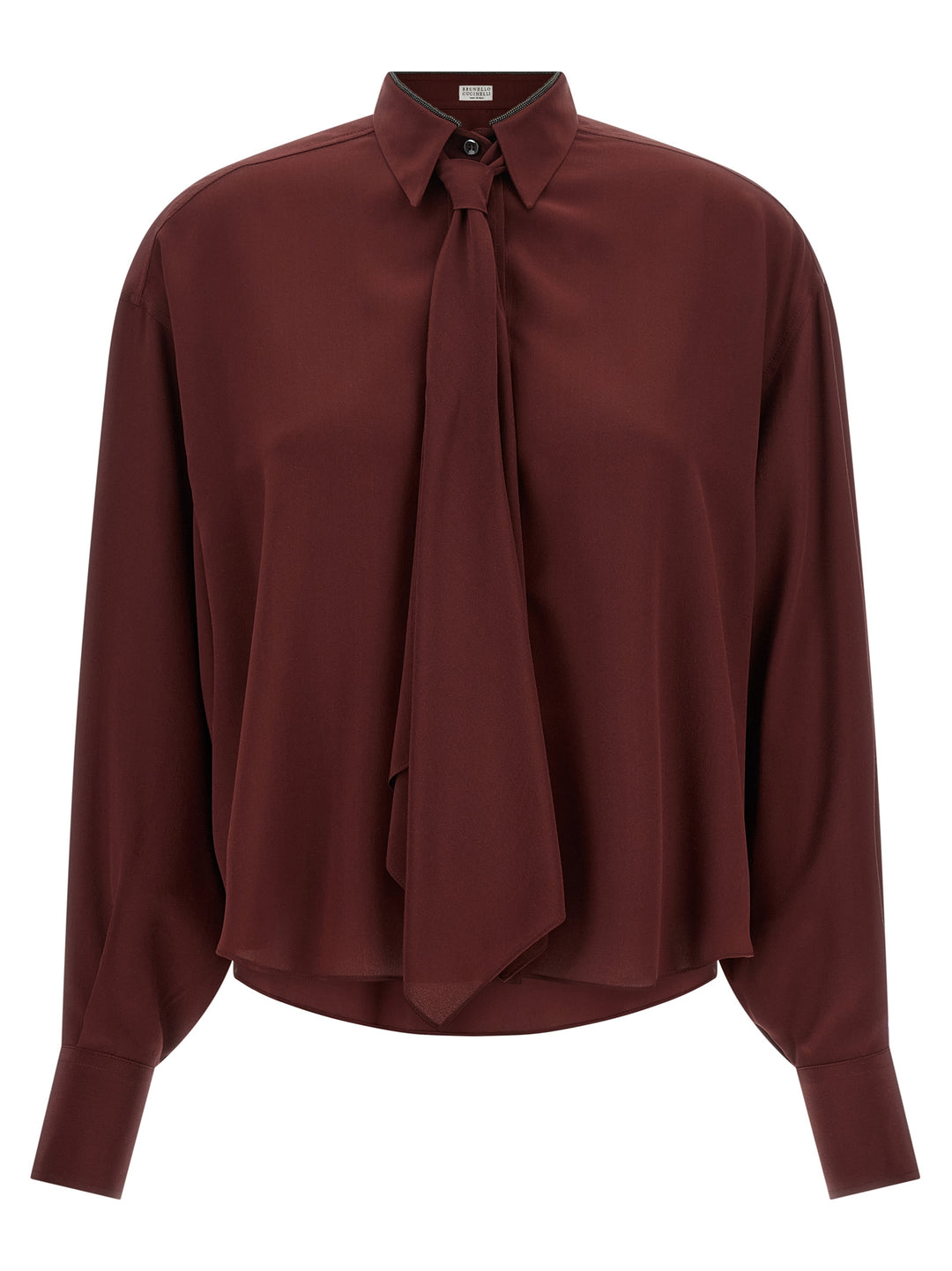 Brunello Cucinelli Bordeaux Silk Blouse
