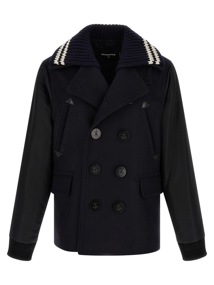 Dsquared² Blue Wool Coat