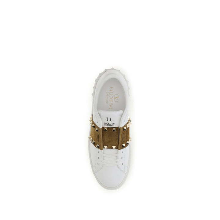Valentino Garavani White Calf Leather Bos Taurus Sneakers