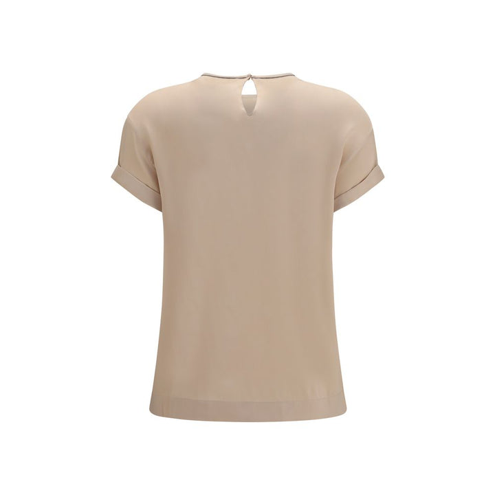 Brunello Cucinelli Beige Elastane Blouse