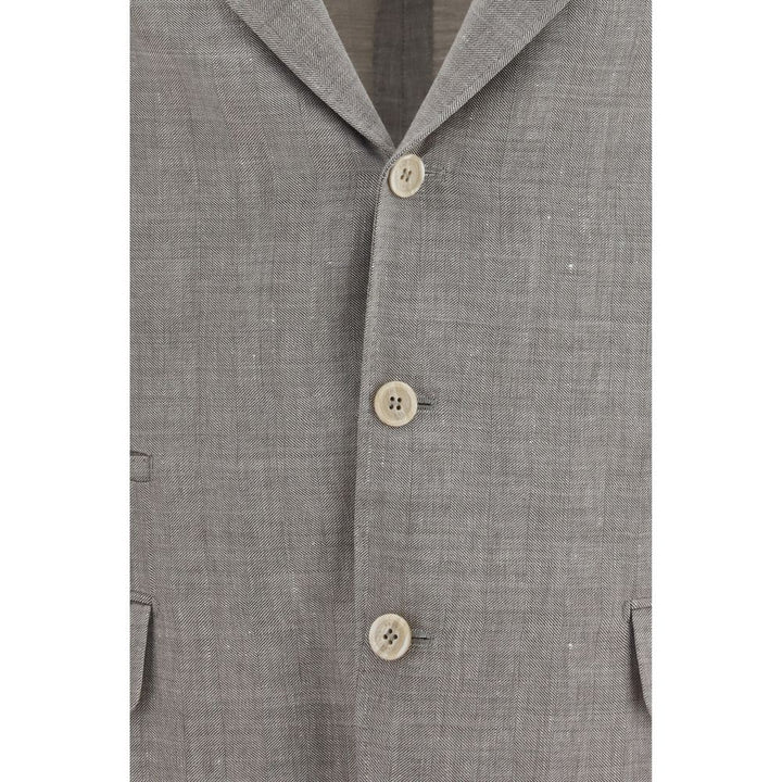 Brunello Cucinelli Beige Linen Full-Length Jacket