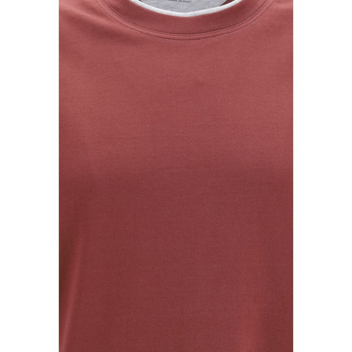 Brunello Cucinelli Bordeaux Cotton T-Shirt
