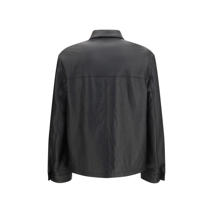 Prada Black Lamb Ovis Aries Aries Leather Jacket
