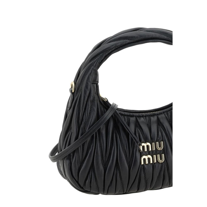 Miu Miu Black Calf Leather Bos Taurus Handbag