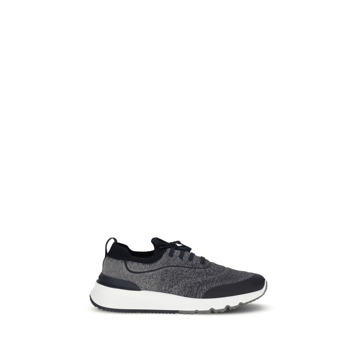Brunello Cucinelli Gray Cotton Athletic Sneakers