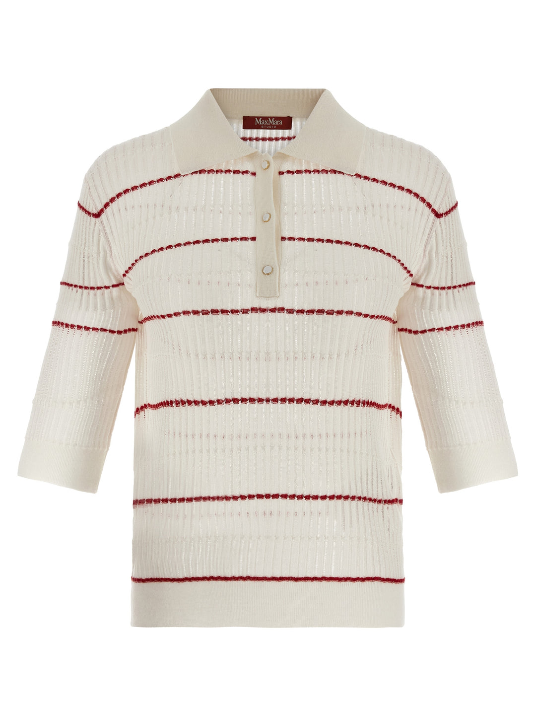 Max Mara White Silk Polo Shirt