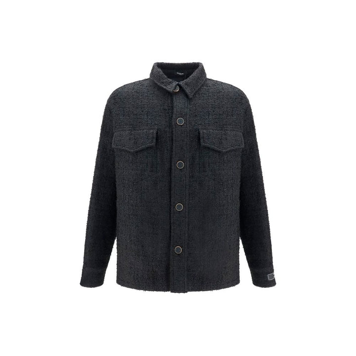 Balmain Black Cotton Full-Length Jacket