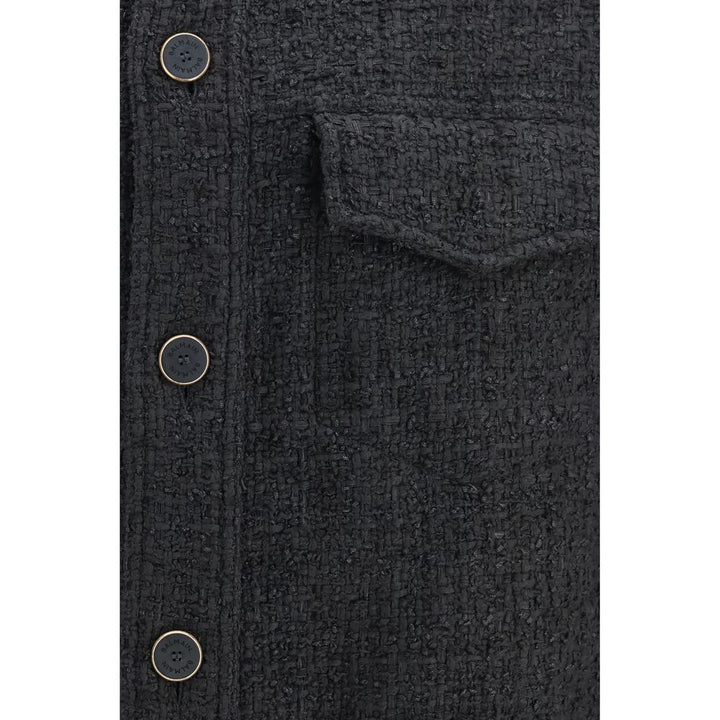 Balmain Black Cotton Full-Length Jacket