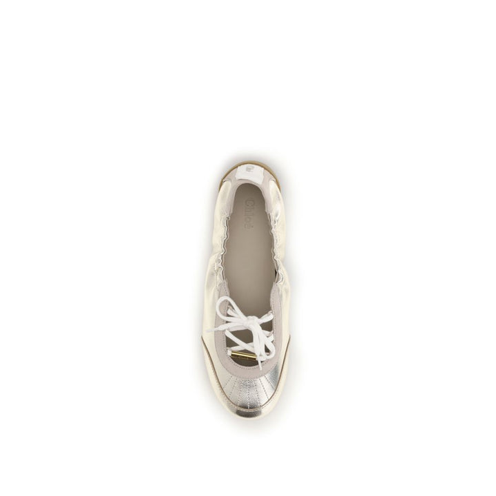 Chloé Silver Calf Leather Bos Taurus Sneakers