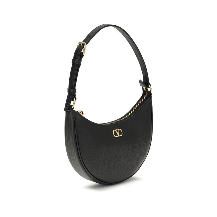 Valentino Garavani Black Calf Leather Bos Taurus Shoulder Bag