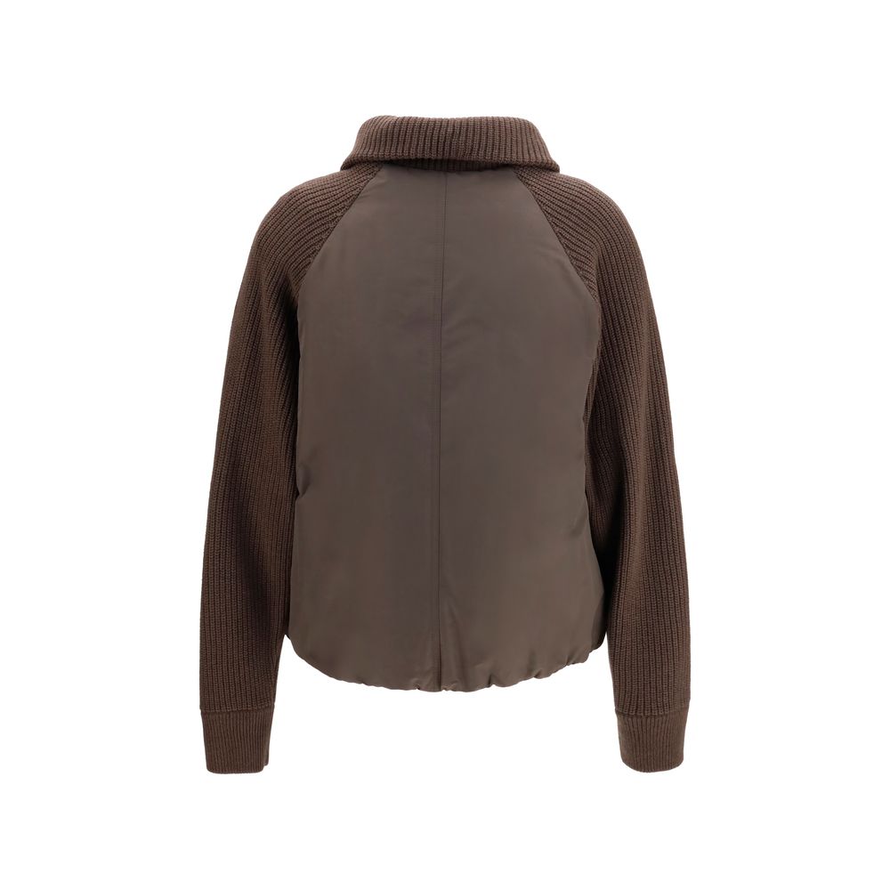 Brunello Cucinelli Brown Polyester Full-Length Jacket – Visamoda