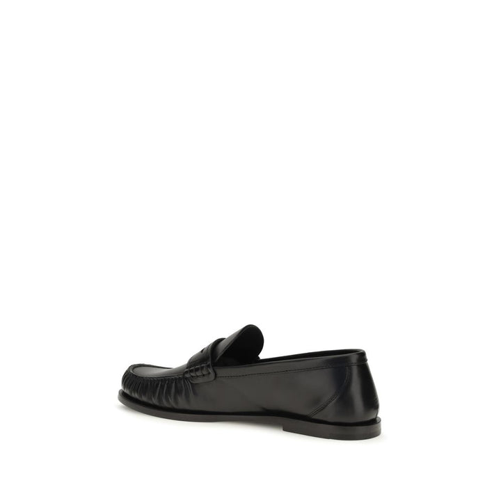 Saint Laurent Black Calf Leather Bos Taurus Slip-On Loafers