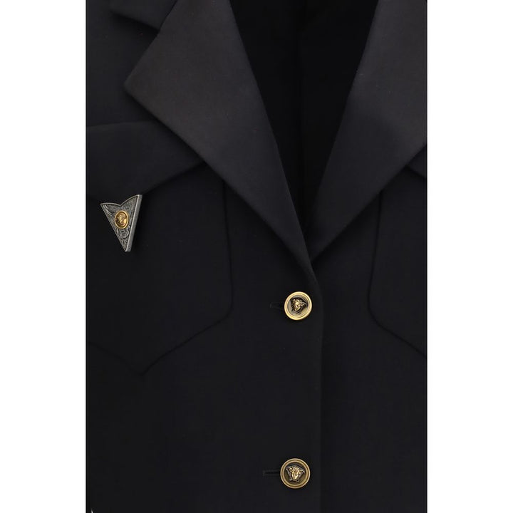 Versace Black Wool Oves Aries Blazer