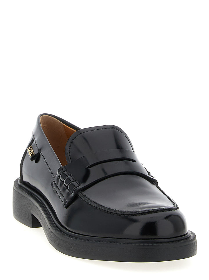 Tod's Black Calfskin Slip-On Loafers