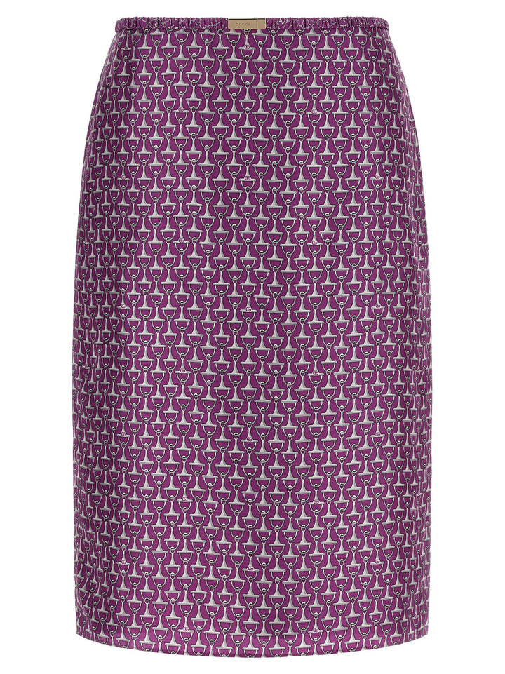 Gucci Purple Silk Midi Skirt