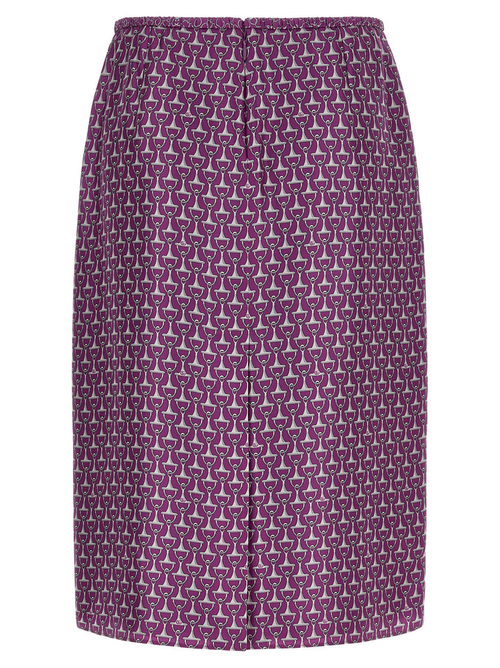 Gucci Purple Silk Midi Skirt