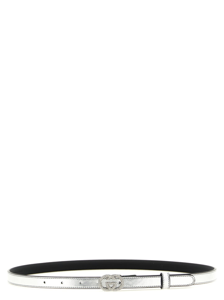 Gucci Silver Calfskin Thin Belt