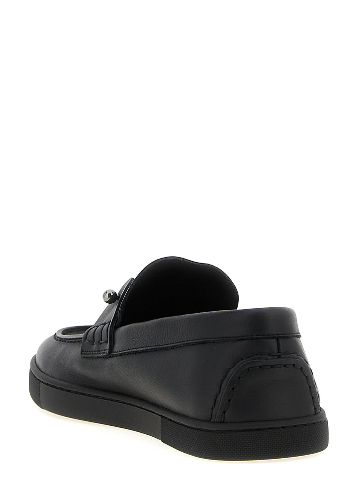 Christian Louboutin Black Calfskin Slip-On Loafers